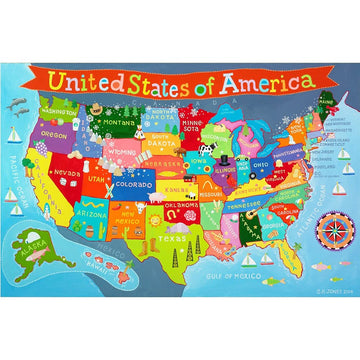 Waypoint Geographic Kid'S Usa Jumbo 48 Piece Floor Puzzle, 24'X36, Blue Ocean