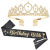 Birthday Tiaras And Crowns For Women Girls, Birthday Decorations Sash Crystal Tiara Party Supplies