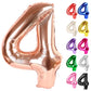 Rose Gold Number 4 Balloon 40 Inch, 4 Balloon Number, 4Th Birthday Decorations, Rose Gold Party Supplies For Boys Girls