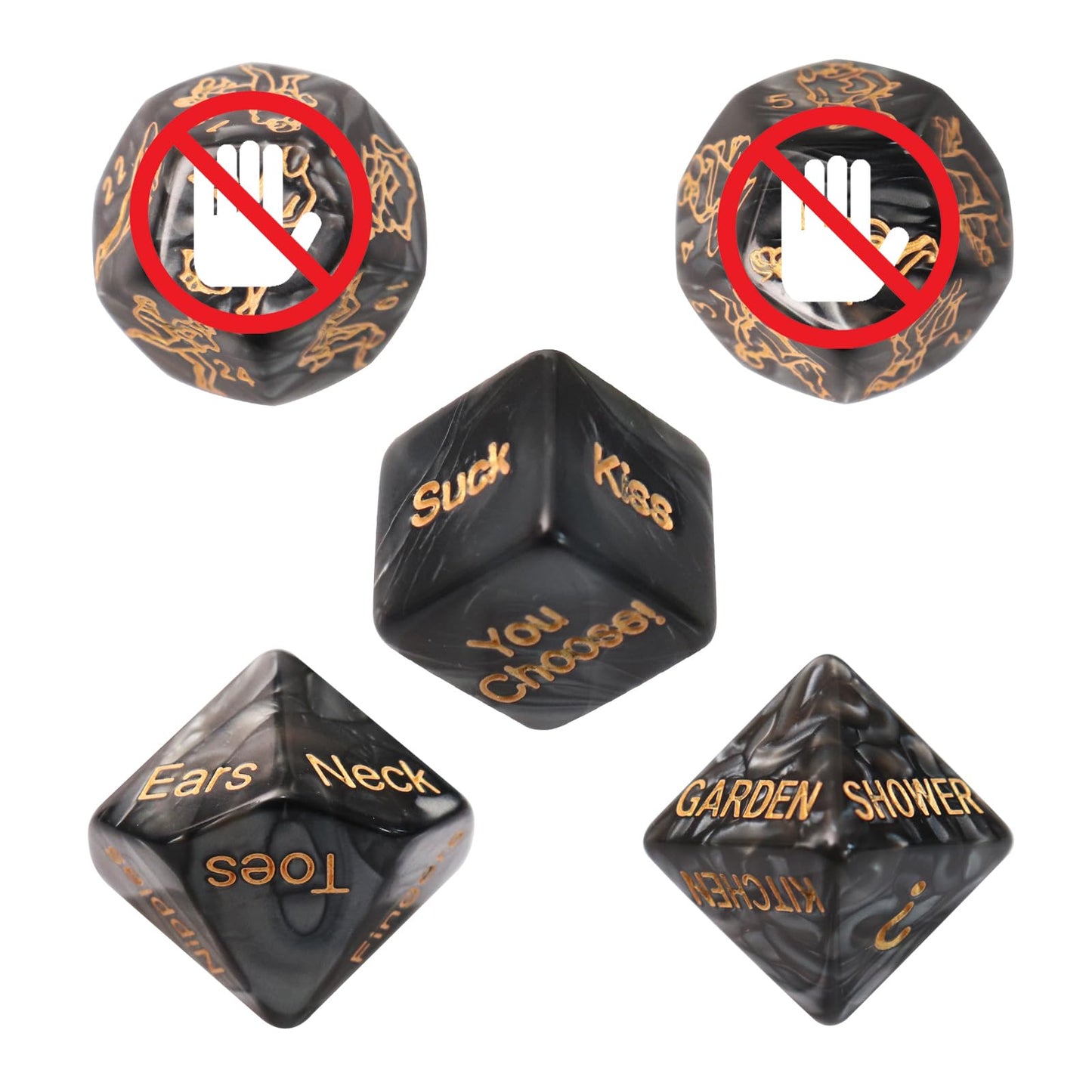 Tnstk Date Night Dice Game - Funny Portable Acrylic Dice Kit for Couples - Black