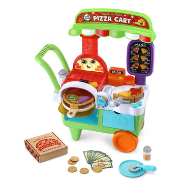 LeapFrog Build-a-Slice Pizza Cart - Multicolor, 21.3 x 25.9 x 8.6, Fun Interactive Toy for Kids, Frustration Free Packaging