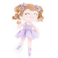 Gloveleya Baby Dolls Soft Snuggly Curly Hair Ballerina Doll First Baby Girl Gifts Plush Ballet Doll with Lace Mesh Dress Purple