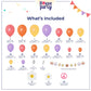 House Of Party Hippie Groovy Balloon Arch 140 Pcs - Coral, Orange, Yellow, Purple & Daisy Flower Balloons Garland With Paper Ban