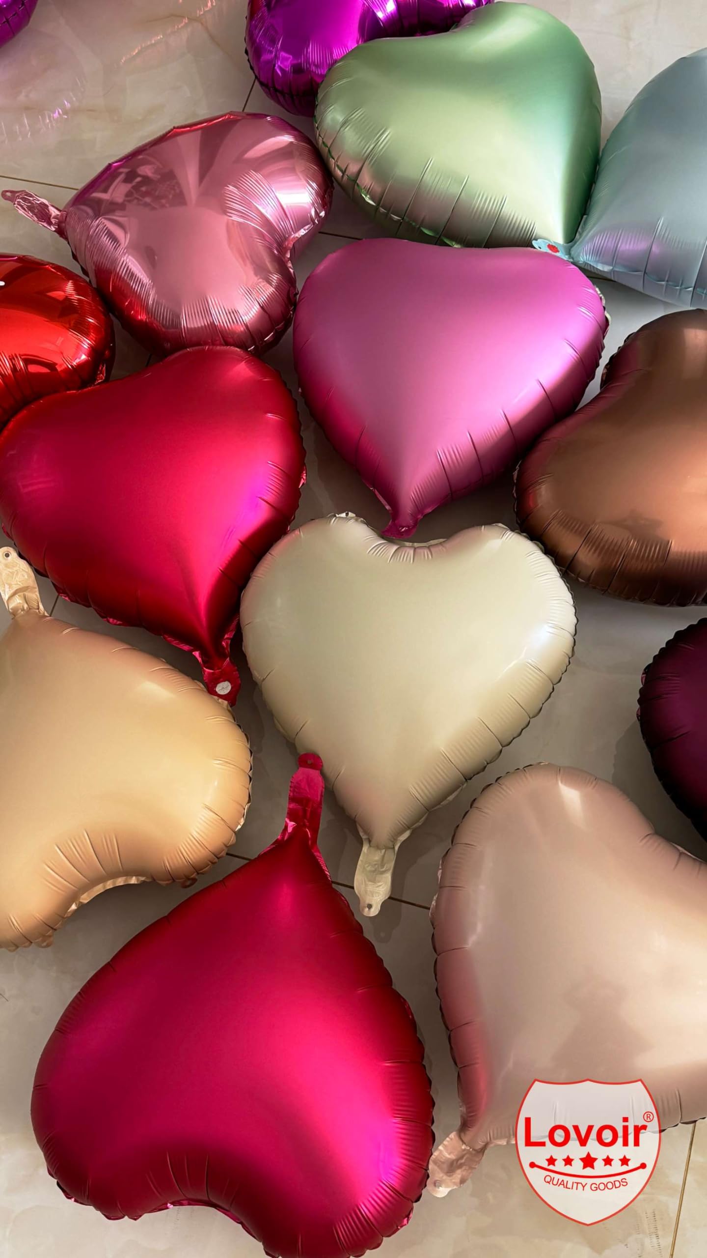 Lovoir 10 Pcs Pastel Pink Heart Shape Foil Mylar Balloons 18 Inch Love Balloons For Valentine'S Day Birthday Party Decorations W