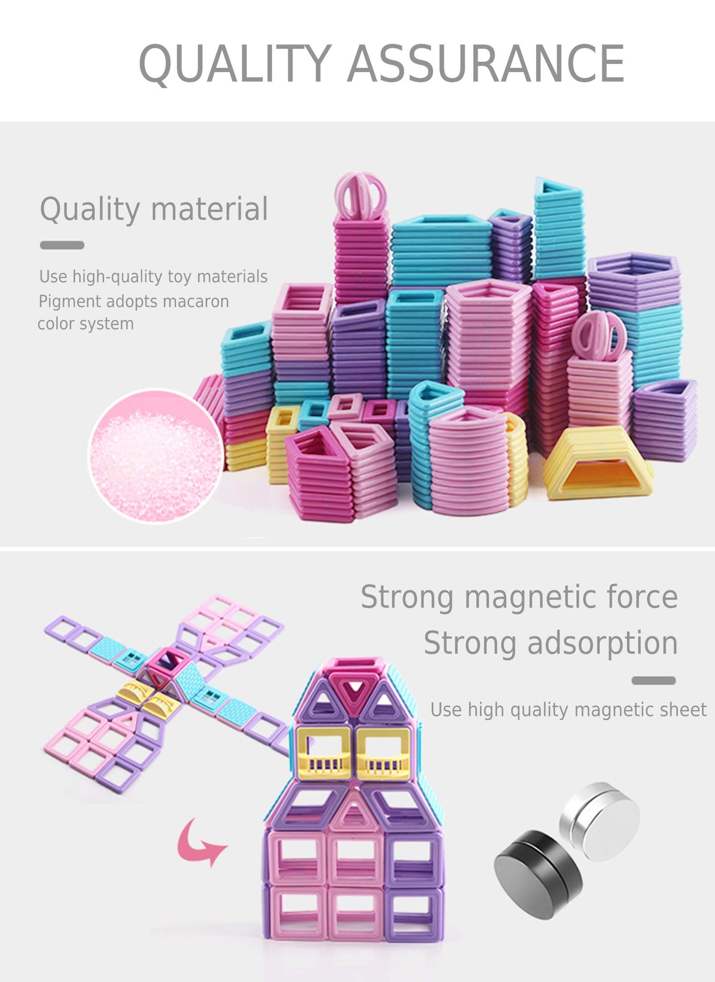 ASOK Magnetic Blocks Magnetic Tiles 133pcs 3D Castle Educational Learning and Development Toys for 3 4 5 6 7 8 9 Years Old Boys