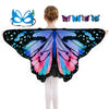 Sunlisky Kids Butterfly Wings Costume For Girls Fairy-Wings Mask Party Favors Gifts (Blue Red Sets)