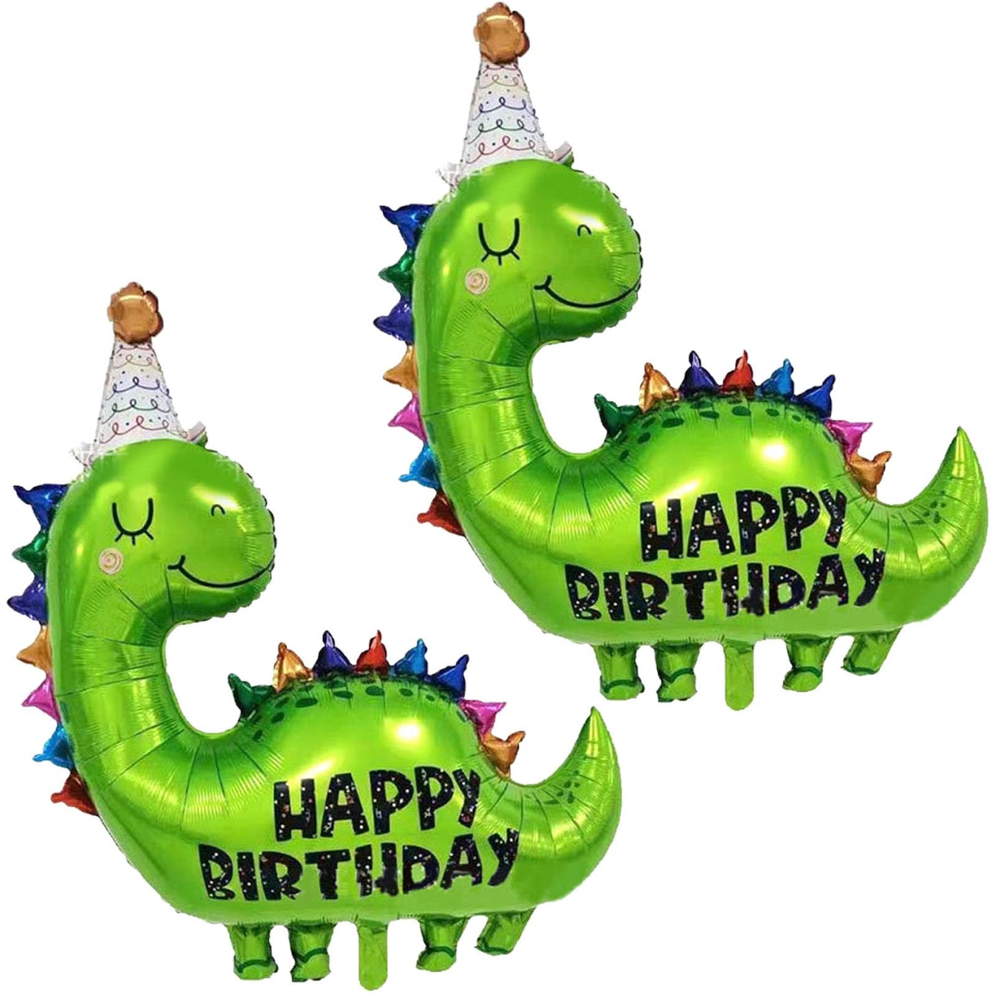 Samoka Large Green Dinosaur Balloons,2 Pcs 35 Inch Birthday Decoration Balloons,Birthday Decoration Balloons For Kids,Happy Birt