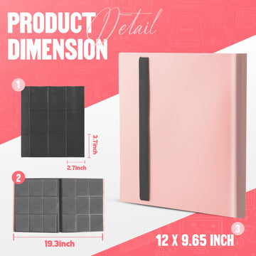 Card Binder 9-Pockets  Trading Card Binder  20 Pages  360 Card Capacity Collection Binder  Card Folder for MTG  TCG  Game Cards & Sports Cards(Pink)