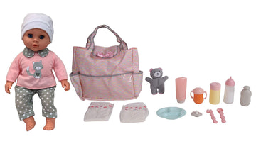 Dream Collection 16' Baby Doll With Diaper Bag Set