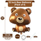 Big Bear Balloons Cute Brown Bear Balloons Animal Woodland Bear Balloons For Jungle Safari Theme Kids Birthday Party Decorations