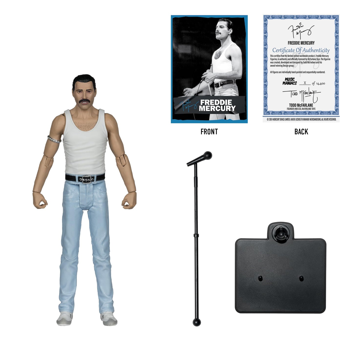 McFarlane Toys Music Maniacs Rock Freddie Mercury Action Figure 6in Multicolor Plastic Model 14206
