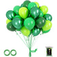 Owill 100Pcs Green Balloons 12 Inches Different Shades Dark Green Emerald Green Lime Green Chrome Metallic Green Latex Balloons
