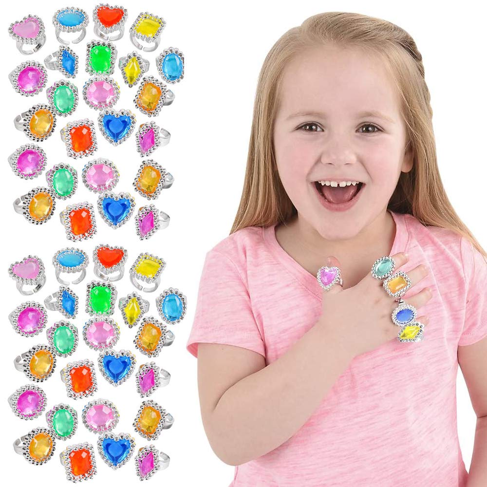 The Dreidel Company Plastic Jewel Ring 1'' (72-Pack)