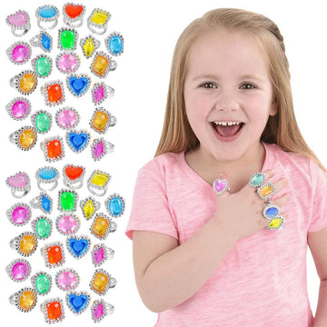 The Dreidel Company Plastic Jewel Ring 1'' (72-Pack)