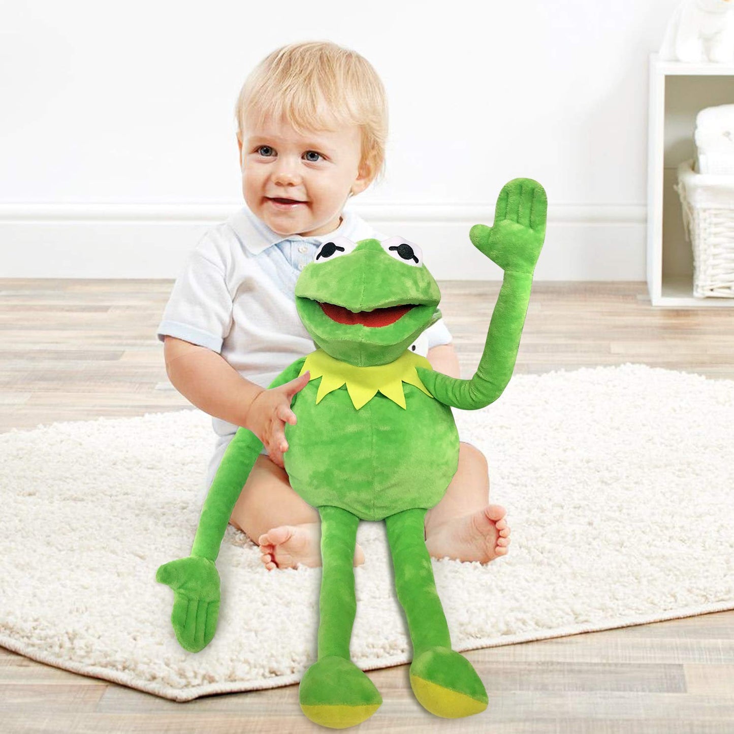 Kermit Frog Hand Puppet, Kermit The Frog Stuffed Plush Toy For Boys & Girls, The Puppet Movie Show Soft Frog Doll For Role Play