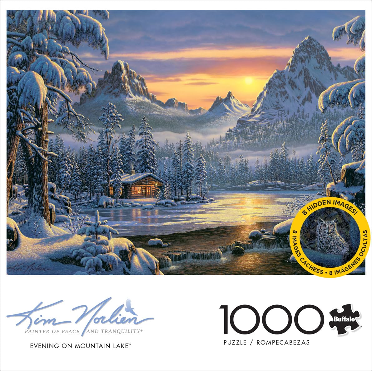 Buffalo Games 1000 Piece Jigsaw Puzzle - Evening On Mountain Lake, Multicolor, Precision-Cut, 26.75 x 19.75 inches, Model 13908