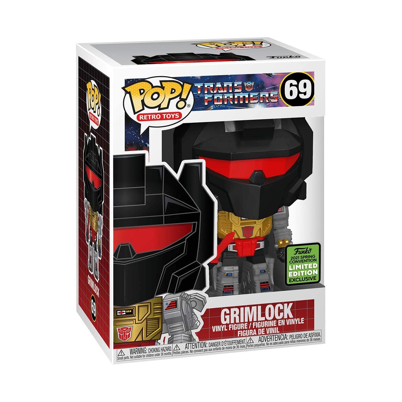 Funko POP! Retro Toys Grimlock #69 - 3.75" Vinyl Figure, Multicolor, 2021 ECCC Shared Exclusive