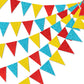 45 Pieces Colorful Pennant Flags - 49Ft Carnival Theme Party Garland Banner Yellow Blue Red Glitter Paper Pennant Triangle Bunti