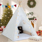 Wirhao Teepee Tent For Kids With Padded Mat Cotton Canvas Kids Teepee With Pompom For Toddlers Indoor Play Tent For Girls Boys W