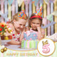 BBTO Number 5 Birthday Candle Pink Birthday Candle Girl with 10 Pieces Pink Candles Long Thin Cupcake Candles in Holders for Cak
