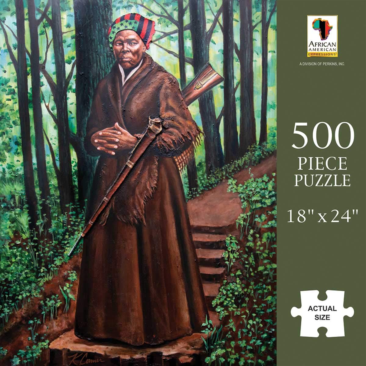 African American Expressions 500-Piece Harriet Tubman Puzzle | Black and White Cardboard Jigsaw for Adults | Inspiring History