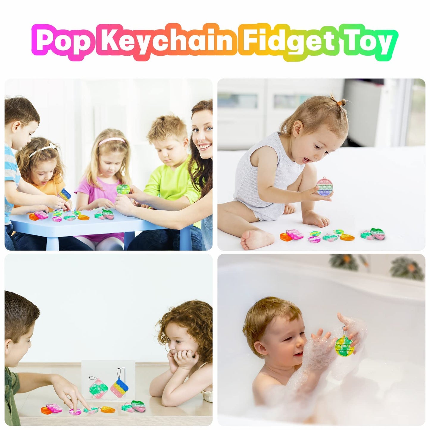 24 Pcs Pop Fidget Toys Bulk Its Party Favors For Kids Toys 3 Shape Mini Pop Keychain It Birthday Goodie Bag Stuffers Fidgets For Kids Classroom Prizes End Of Year Student Gifts Sensory Fidget Toy Pack