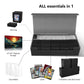 Scimi Mtg Card Storage Box Tcg Deck Case Holds Fits 5 Windows Decks Card Box Or 1800+ Sleeved Cards For Mtg, Yugioh, Uno, Tcg, Trading Cards With Mat Case And Strong Magnet Closure (Black)