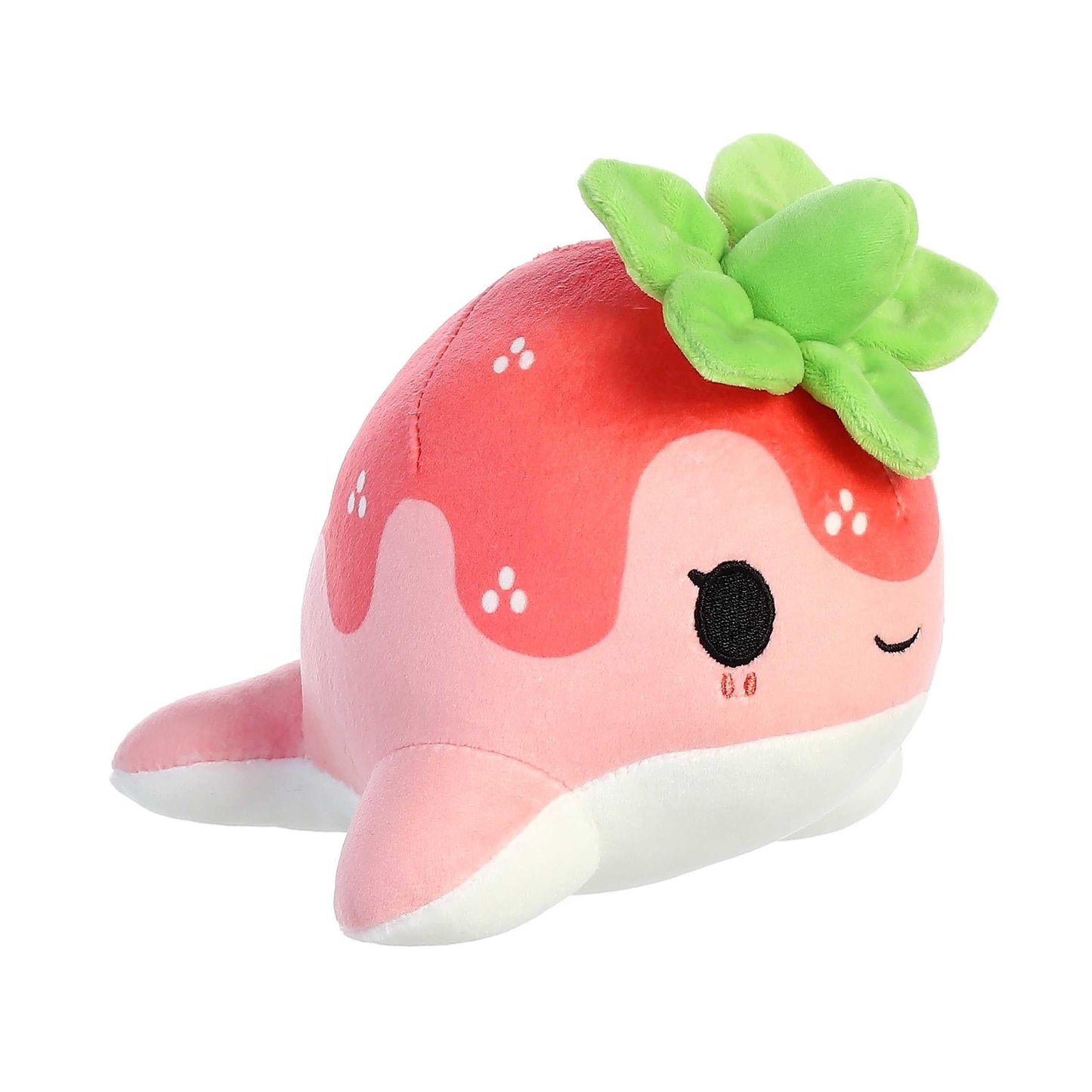Aurora® Nomwhal Stuffed Animal - 8" Pink Polyester - Enchanting Tasty Peach® Design for Kids & Adults - Room Decor - Model 14293