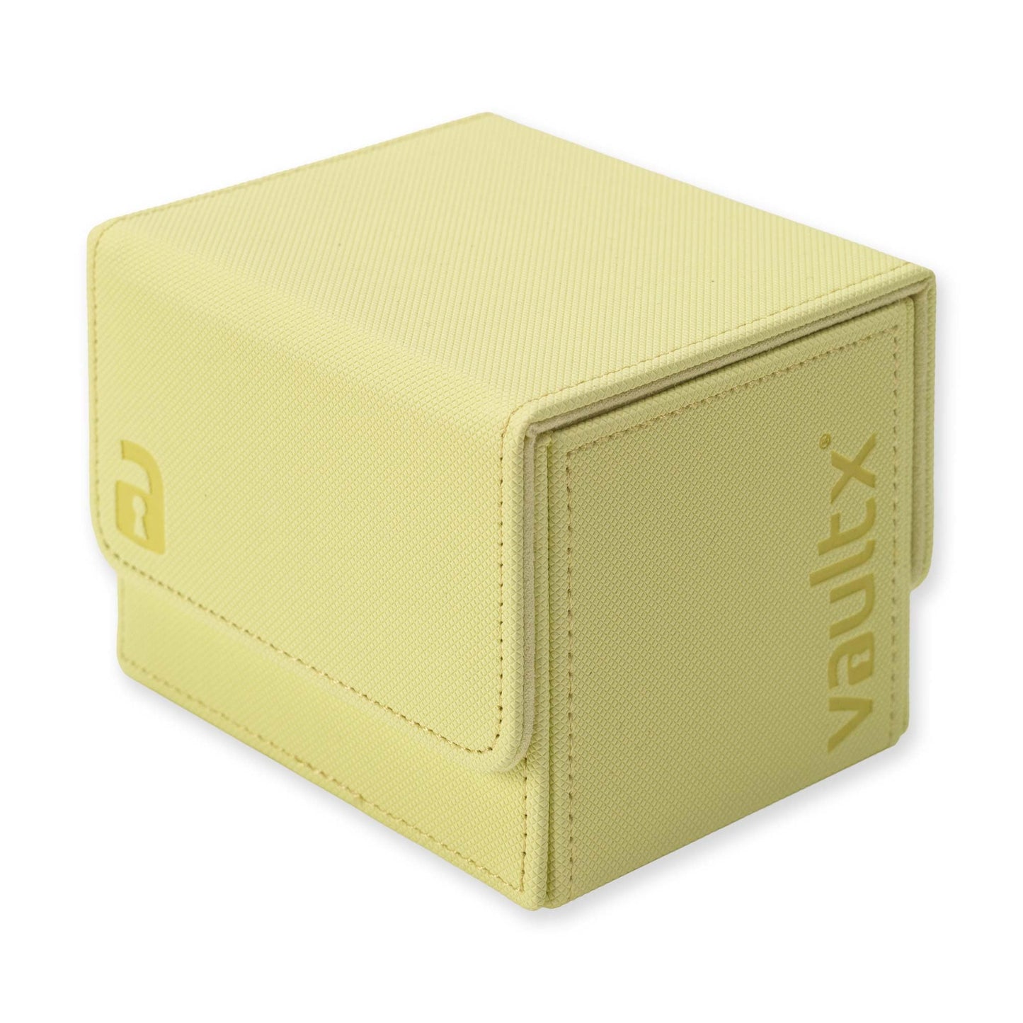 Vault X Trading Card Sideloading Deck Box  100+ sleeved cards  enhanced Exo-Tec Material  Card Holder Storage Box  Detachable Magnetic Lid  for MTG Commander Game  TCG (Pastel Yellow)
