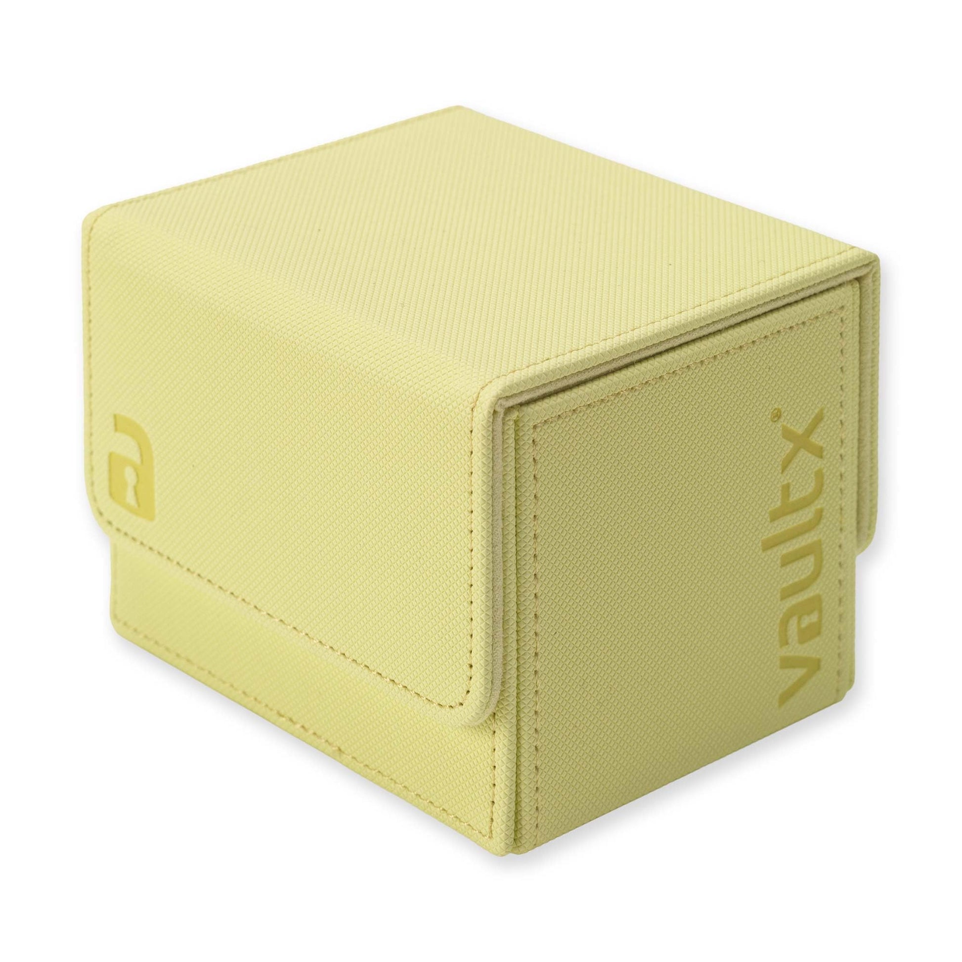 Vault X Trading Card Sideloading Deck Box  100+ sleeved cards  enhanced Exo-Tec Material  Card Holder Storage Box  Detachable Magnetic Lid  for MTG Commander Game  TCG (Pastel Yellow)