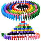 OBTANIM 600 Pcs Colorful Wooden Domino Blocks Set - Educational Stacking Games for Kids, Multicolor