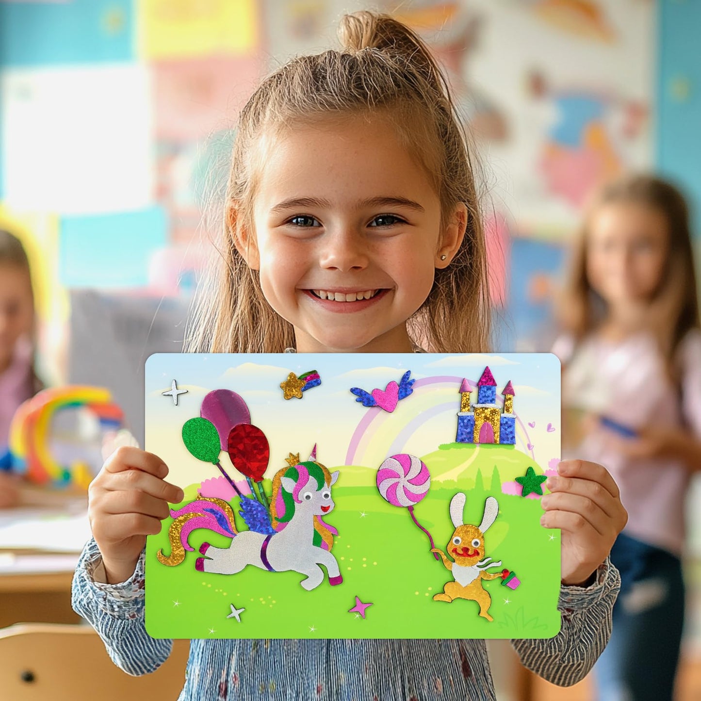 ZMLM Foil Art Kit for Kids - Arts Crafts Fun Mess Free Activity, Gifts for Ages 4 5 6 7 8 9 Girls Boys, Crafts for Kids Creative