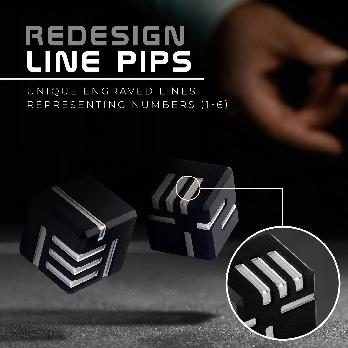 AKO DICE I Black Custom Metal D6 Game Dice - 16mm - Unique Redesign Concept - Premium Quality Gaming Accessories