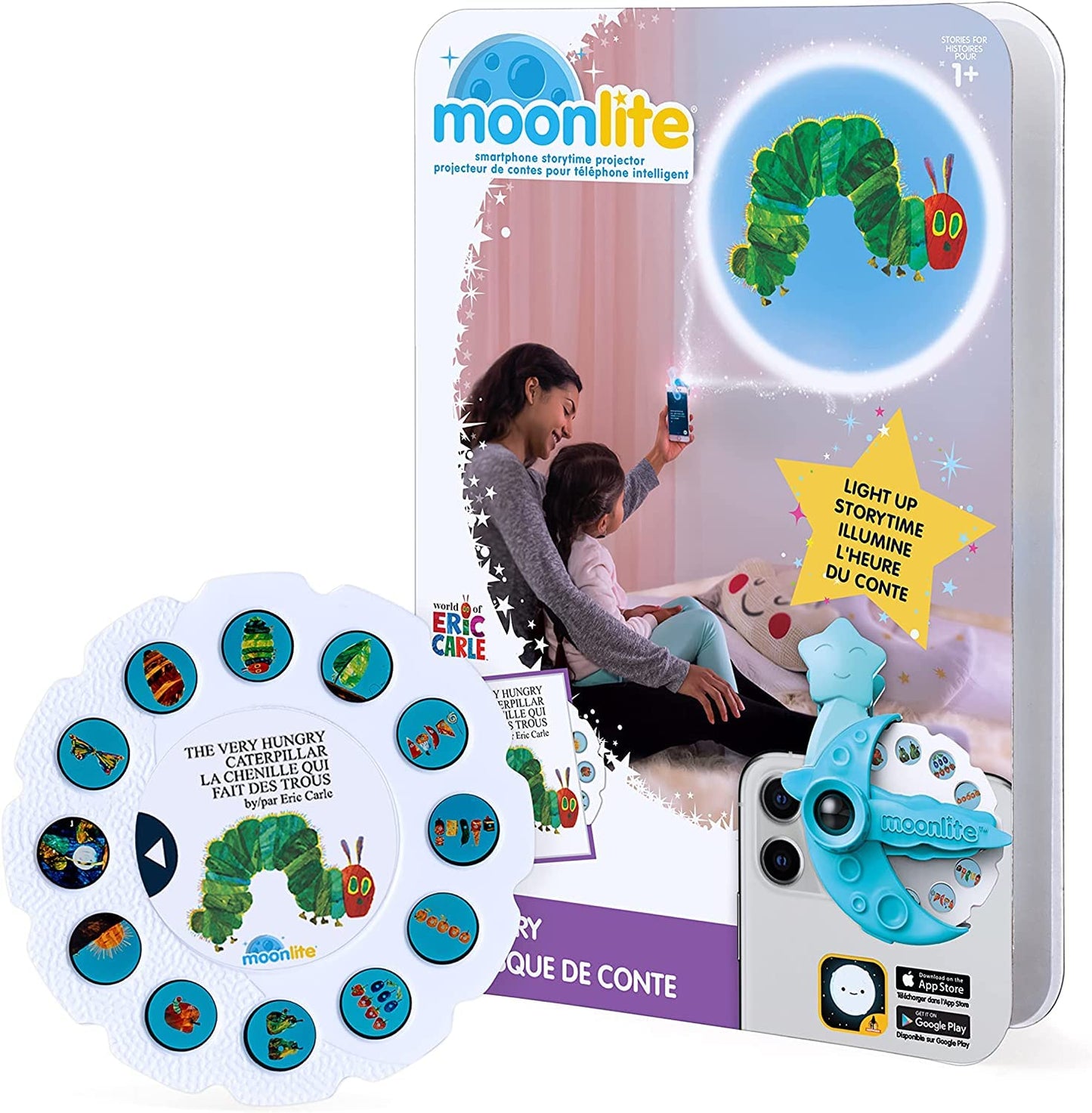 Moonlite Storybook Reels For Flashlight Projector, Kids Toddler | The Very Hungry Caterpillar | Single Reel Pack Story For 12 Months And Up