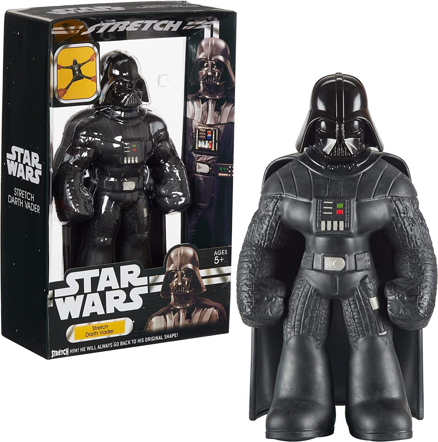 Stretch Armstrong 10-Inch Darth Vader Action Figure - Black Helmet Series for Ages 5-8, Multi-colored