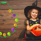 The Dreidel Company Halloween Necklace Light-Up Colorful Necklace, Costume Accessory, Spooky Party Favor, 25' Necklace (Multicolor Pumpkin Necklace, Single)