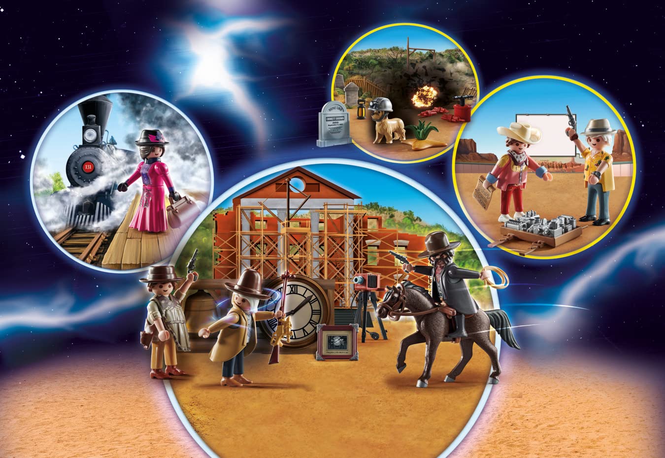 Playmobil Advent Calendar - Back to the Future Part III, Multicolor, Plastic, 46 x 31.5 x 10 cm, Model 70576