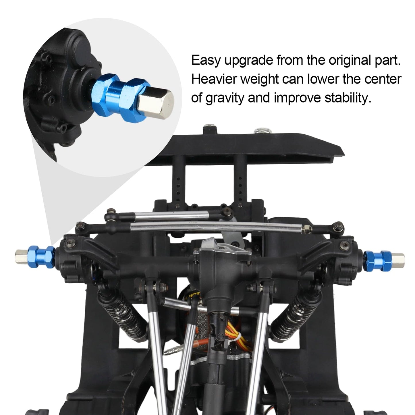 4-Pack Hobbypark 12Mm Wheel Hex Drive Hubs Combiner Coupler Aluminum 15Mm Offset Extension For 1/10 Rc Crawler Car Parts (Blue)