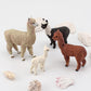 Wonwontoys Alpaca Toys 4Pcs Alpaca Figure Forest Jungle Animal Toy Figurines For Kids Farm Animals Gift For Kids Toddlers