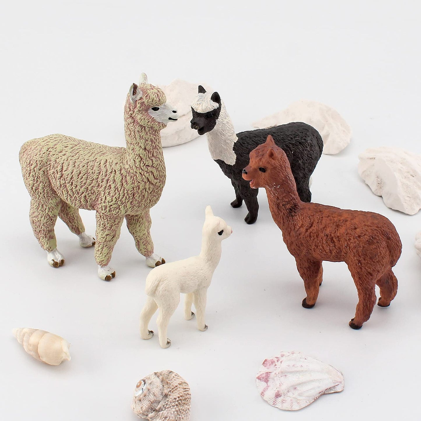 Wonwontoys Alpaca Toys 4Pcs Alpaca Figure Forest Jungle Animal Toy Figurines For Kids Farm Animals Gift For Kids Toddlers