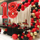 Toniful 40 Inch Red Large Numbers Balloons Number 18 Digital 18 Helium Balloons, Foil Mylar Big Number Balloons For Birthday Par
