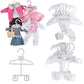 Dress Along Dolly White Full-Outfit Hanger 24Pk For American 18' Doll Clothes- Hold Your Tops & Bottoms Together Including Dresses, Pants, Shirts, Skirts, & Accessories- Perfect Girl Gift Set