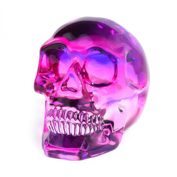 Ornalrist K9 Crystal Multicolor Black And Purple Skull Figurines Halloween Day Of The Dead Decor Glass Skull Gifts For Skull Lov