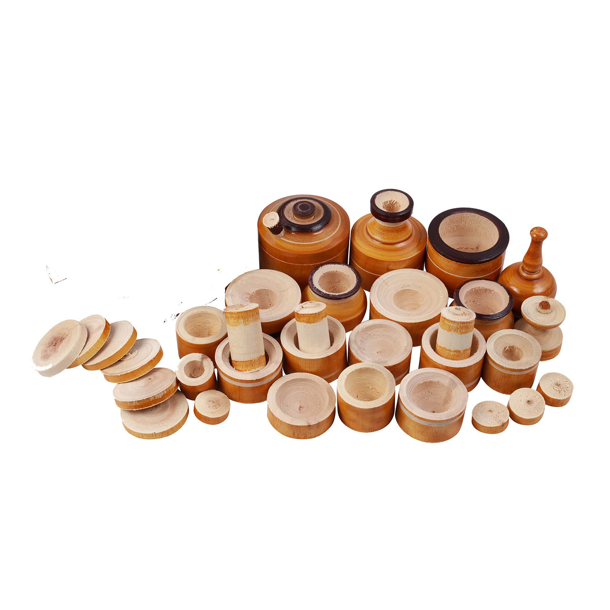 Paljji Handicrafts Wooden Rural Kitchen Toy Play Set for Kids (Yellow Color)
