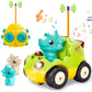 Pup Go Police RC Car for Boys Toddler Age 18 Months+, Cop Car with Siren & Flashing Light, 2 Removable Interchangeable Dolls, Re