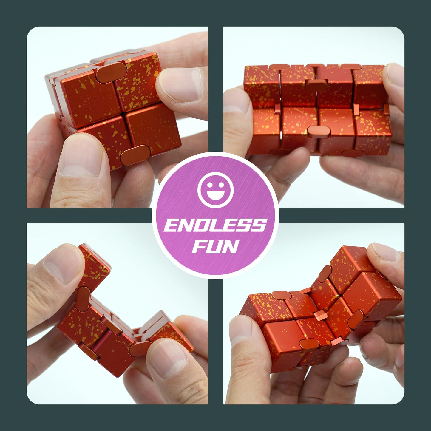 Dolasev Infinity Cube, Metal Fidget Toy Infinity Cubes, Adhd Fidgets Toys For Adults, Fidgets Sensory Toys For Kids, Adults Fidg