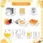Simarro Miniature Dollhouse Breakfast Accessories, 46 Pcs 1:12 Scale Mini Toast Machine Bread Milk Eggs Cups Fruits Plates Fork