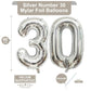 LHOAVWE 40 Inch Silver 30 Foil Mylar Balloons - Jumbo Birthday Party Decorations, Aluminum, Perfect for 30th Anniversary Celebrations