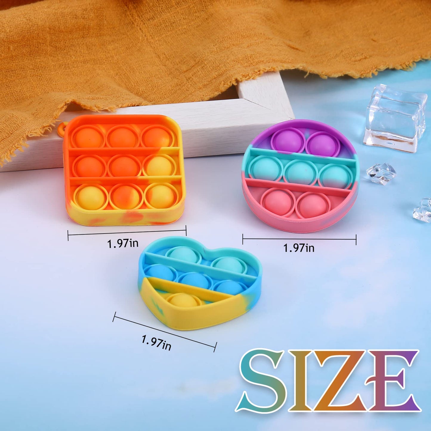 Arme 95Pcs Pop Fidget Toys,Party Favors Toddler Toy Pop Fidget Keychain Mini Fidget Toys Bulk Sensory Toys Stress Toys, Party Fi