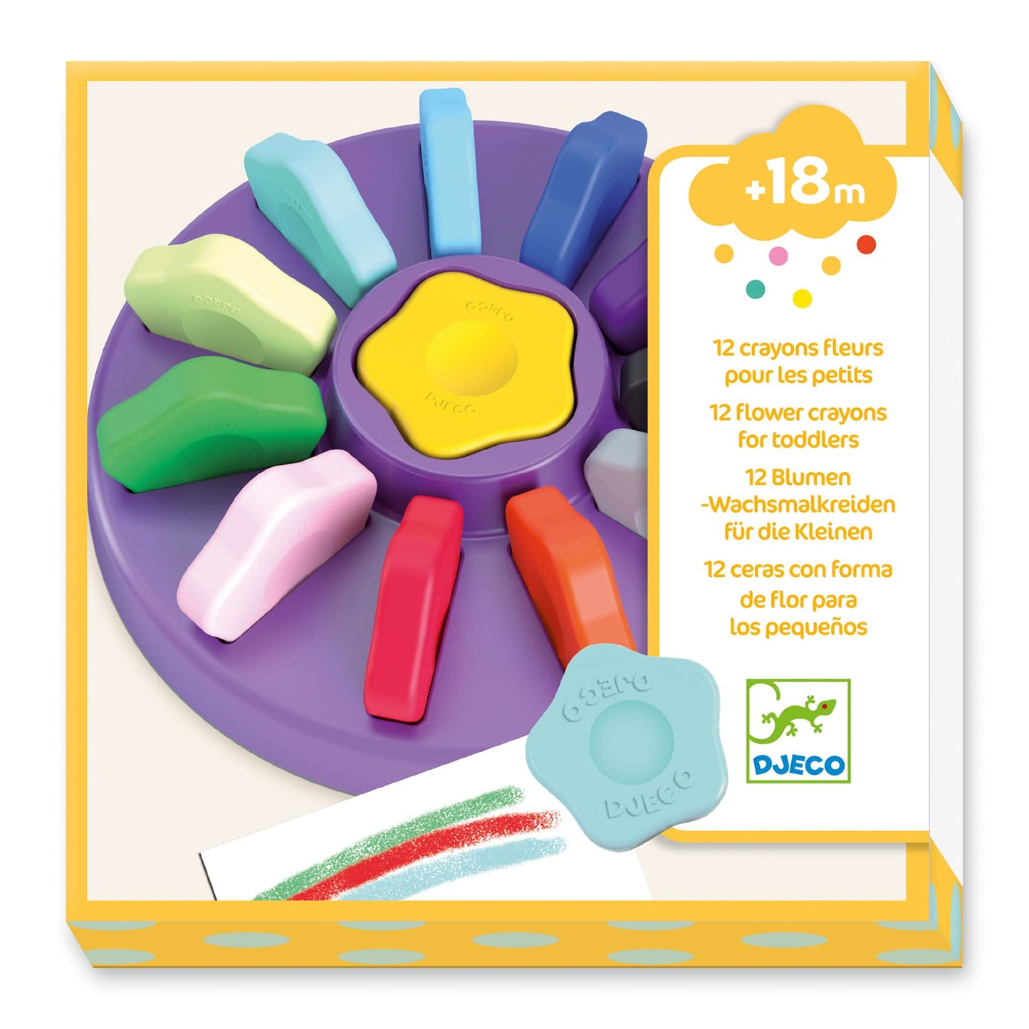 Djeco Little Colors 12 Flower Shape (39005), Multicolor, Count (Pack of 1)